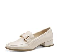 Marco Tozzi Damen Slipper weiches Feel Me Fußbett weiches Innenfutter Vegan stoßdämpfender AbsatzVegan, beige (Cream PATENT), 41 EU