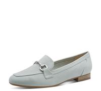 Slipper MARCO TOZZI, Damen, Gr. 37, mint, Textil, Veloursleder, unifarben, Schuhe Slipper, Blockabsatz, Loafer, Businessschuh mit Schmuckspange (50860453-37) mint