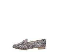 Slipper MARCO TOZZI, Damen, Gr. 37, leodruck, Textil, Veloursleder, animal-print, Schuhe Slipper, Blockabsatz, Loafer, Businessschuh mit Schmuckspange (55557261-37) leodruck