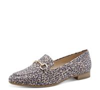 Slipper MARCO TOZZI, Damen, Gr. 40, leodruck, Textil, Veloursleder, animal-print, Schuhe Slipper, Blockabsatz, Loafer, Businessschuh mit Schmuckspange (55557261-40) leodruck