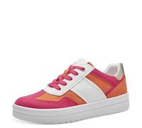 MARCO TOZZI Damen Sneaker flach mit dicker Sohle Vegan, Mehrfarbig (White/pink), 39 EU
