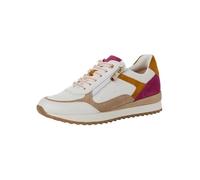 MARCO TOZZI Damen Sneaker flach mit Lederanteil Freizeit, Mehrfarbig (White/pink), 40 EU