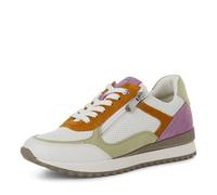 MARCO TOZZI Damen Sneaker flach mit Lederanteil Freizeit, Weiß (White Comb), 39 EU