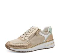 MARCO TOZZI Damen-Schnürhalbschuh Gold-Beige-Weiß multicolor39