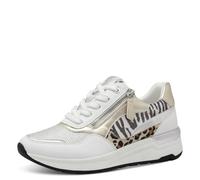 MARCO TOZZI Damen Sneaker flach mit Reißverschluss Chunky-Sohle, Weiß (White Comb), 39 EU