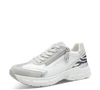 MARCO TOZZI Damen Sneaker flach mit Reißverschluss Chunky-Sohle, Weiß (White Comb), 39 EU