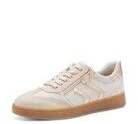 Marco Tozzi Damen Sneaker flach mit Reißverschluss Freizeit, Beige (Cream Comb), 37 EU