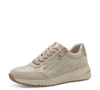 MARCO TOZZI Damen Sneaker flach mit Reißverschluss Freizeit, Beige (Cream Comb), 40 EU