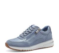 MARCO TOZZI Damen Sneaker flach mit Reißverschluss Freizeit, Blau (Polar Comb), 38 EU