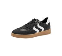 Marco Tozzi Damen Sneaker flach mit Reißverschluss Freizeit, Schwarz (Black/White), 39 EU