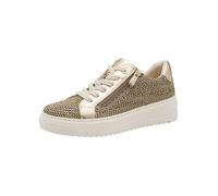 Plateausneaker MARCO TOZZI, Damen, Gr. 40, gold (goldfarben), Synthetik, Textil, Schuhe, Freizeitschuh, Halbschuh, Schnürschuh mit funkelnden Strasssteinen (81720345-40) goldfarben