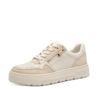 MARCO TOZZI Damen Sneaker flach mit Reißverschluss Vegan, Beige (Cream Comb), 37 EU