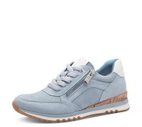 MARCO TOZZI Damen Sneaker flach mit Reißverschluss Vegan, Blau (Polar Comb), 37 EU
