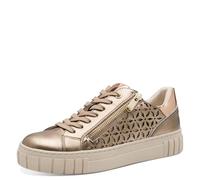 Marco Tozzi Damen Sneaker flach mit Reißverschluss Vegan, Gold (Dark Gold Comb), 39 EU