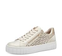 MARCO TOZZI Damen Sneaker flach mit Reißverschluss Vegan, Gold (Dune Met Comb), 39 EU