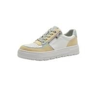 MARCO TOZZI Damen Sneaker flach mit Reißverschluss Vegan, Mehrfarbig (White/Mint), 41 EU