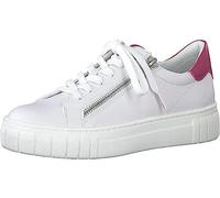 MARCO TOZZI Damen Sneaker flach mit Reißverschluss Vegan, Mehrfarbig (White Pink), 36 EU