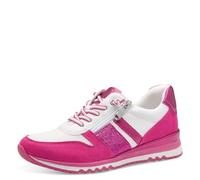 MARCO TOZZI Damen Sneaker flach mit Reißverschluss Vegan, Mehrfarbig (White/pink), 41 EU