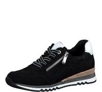 MARCO TOZZI Damen Sneaker flach mit Reißverschluss Vegan, Schwarz (Black/white), 41 EU