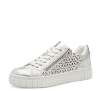 MARCO TOZZI Damen Sneaker flach mit Reißverschluss Vegan, Silber (Lt. Grey Comb), 39 EU