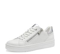 MARCO TOZZI Damen Sneaker flach mit Reißverschluss Vegan, Weiß (White comb), 41 EU