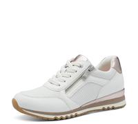 Marco Tozzi Damen Sneaker flach mit Reißverschluss Vegan, Weiß (White/Rose), 40 EU