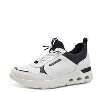 MARCO TOZZI Damen Sneaker flach mit Schnürsenkeln Chunky-Sohle, Weiß (White/Black), 37 EU