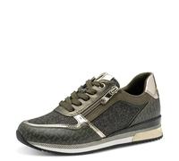 Marco Tozzi Damen Sneaker flach mit Schnürsenkeln Freizeit, Grün (Khaki Comb), 39 EU