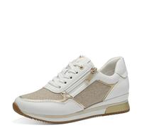 Marco Tozzi Damen Sneaker 23713-41 Weiß/White Gold mit Schnürsenkeln Größe 41
