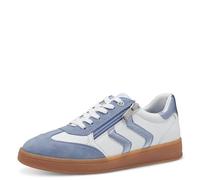 MARCO TOZZI Damen Sneaker flach mit Schnürsenkeln Freizeit, Mehrfarbig (White/lt.Blue), 38 EU