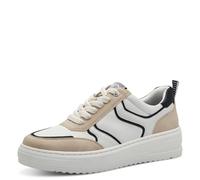 MARCO TOZZI Damen Sneaker flach mit Schnürsenkeln Freizeit, Weiß (White/Black), 41 EU