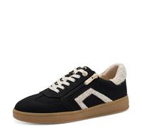 MARCO TOZZI Damen Sneaker flach mit Teddyfell Low Top, Schwarz (Black Comb), 38 EU