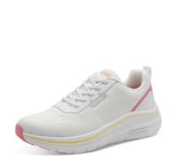 MARCO TOZZI Damen Sneaker leicht Wechselfußbett optimale Gewichtsverteilung elastische Schnürung Sportlich, weiß (White Comb), 38 EU