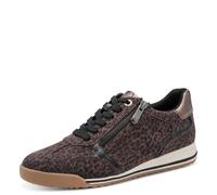 Keilsneaker MARCO TOZZI, Damen, Gr. 40, grau (leo, taupe), Lederimitat, Textil, Schuhe, Freizeitschuh, Schnürschuh mit angesagtem Animal-Prints (84356202-40) leo, taupe