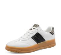 MARCO TOZZI Damen Sneaker weiches Feel Me Fußbett weiches Innenfutter Modisch, weiß (White/Black), 40 EU