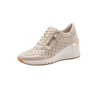 Marco Tozzi Damen Sneaker weiches Feel Me Wechselfußbett Leder weiches Innenfutter Modisch, metallic (Platinum), 41 EU