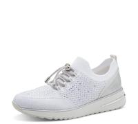 Marco Tozzi Damen Sneaker weiches Feel Me Wechselfußbett weiches Innenfutter Elastisch, weiß (White Comb), 42 EU