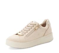 Marco Tozzi Damen Sneaker weiches Feel Me Wechselfußbett weiches Innenfutter Modern, beige (LT.TAN), 36 EU