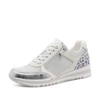 Marco Tozzi Damen Sneaker weiches Feel Me Wechselfußbett weiches Innenfutter Modern, metallic (Silver Comb), 39 EU