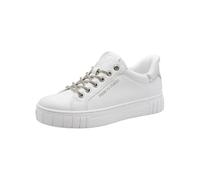 Marco Tozzi Damen Sneaker weiches Feel Me Wechselfußbett weiches Innenfutter Modern, weiß (White Comb), 40 EU