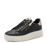 Marco Tozzi Damen Sneaker weiches Feel Me Wechselfußbett weiches Innenfutter Stilvoll, schwarz (Black Comb), 36 EU