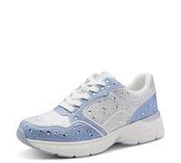 Marco Tozzi Damen Sneaker weiches Feel Me Wechselfußbett weiches Innenfutter Vegan Elastisch, weiß (White Comb), 40 EU