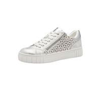 Marco Tozzi Damen Sneaker 23701-42 N – flach, Reißverschluss, vegan, Silber – Größe 40