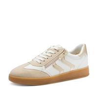 MARCO TOZZI Damen Sneaker weiches Feel Me Wechselfußbett weiches Innenfutter Vegan Modern, weiß (White/Gold), 41 EU