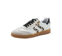 Plateausneaker MARCO TOZZI, Damen, Gr. 41, weiß, leo, Lederimitat, Textil, Veloursleder, kontrastfarbene Details, Schuhe Plateausneaker, Freizeitschuh, Halbschuh, Schnürschuh mit Kontrastbesatz (79474