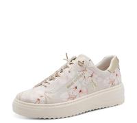 Marco Tozzi Damen Sneaker weiches Feel Me Wechselfußbett weiches Innenfutter Vegan Schnürer, beige (Cream Comb), 37 EU