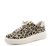 Marco Tozzi Damen Sneaker weiches Feel Me Wechselfußbett weiches Innenfutter Vegan Schnürer, beige (Leo Cream), 41 EU