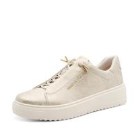 Marco Tozzi Damen Sneaker weiches Feel Me Wechselfußbett weiches Innenfutter Vegan Schnürer, beige (Dune MET.Comb), 39 EU