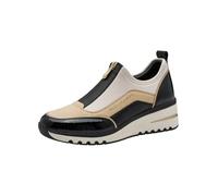 Marco Tozzi Damen Sneaker weiches Feel Me Wechselfußbett weiches Innenfutter Vegan Vegan, beige (Cream/Black), 40 EU