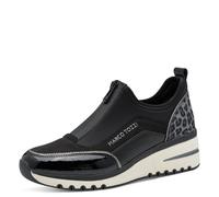 Marco Tozzi Damen Sneaker weiches Feel Me Wechselfußbett weiches Innenfutter Vegan Vegan, schwarz (Black Comb), 41 EU